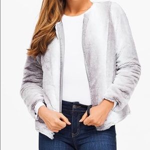 Light grey ombré  faux fur jacket